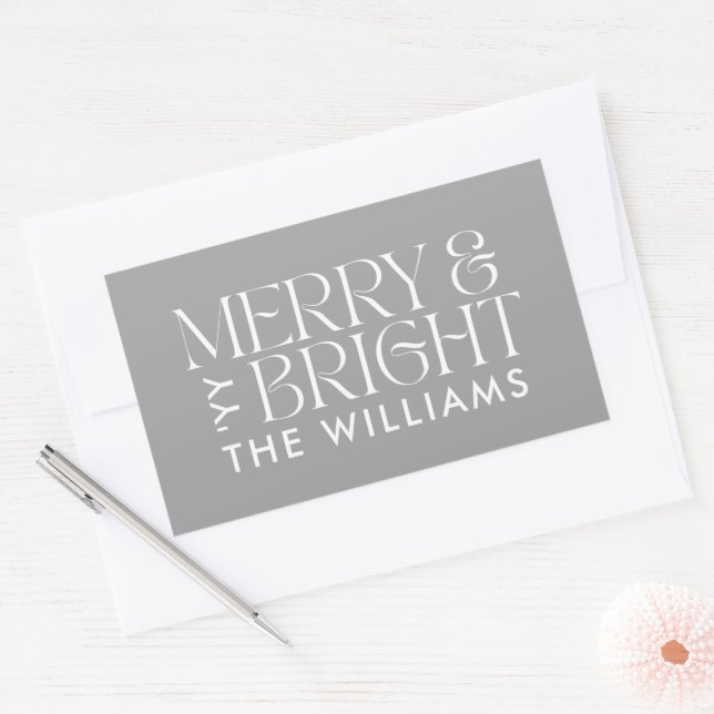 Christmas grey modern minimal elegant simple sticker (Envelope)