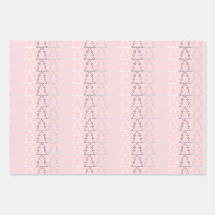 Christmas grey white pink silver simple elegant wr wrapping paper sheet