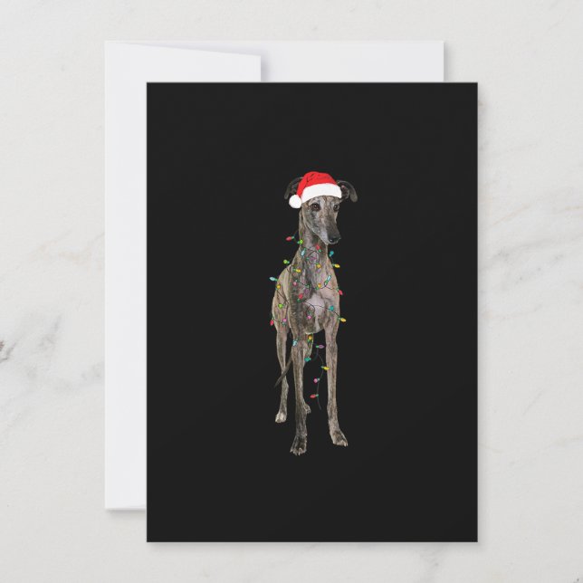 Christmas Greyhound Gift Greyhound Dog Funny Santa Invitation (Front)