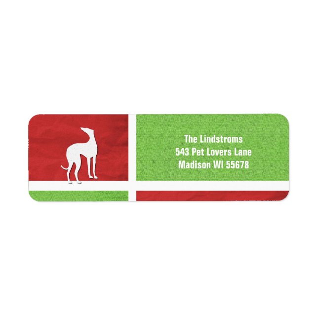 Christmas Greyhound Silhouette Personalized (Front)