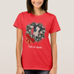 Christmas Greyhound Wreath Personalized T-Shirt