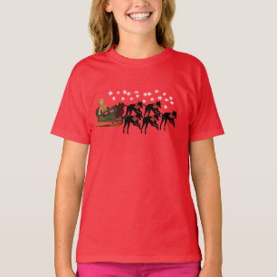 Christmas Greyhounds Pulling Sleigh T-Shirt