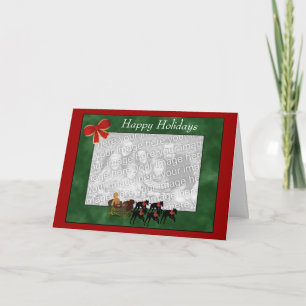 Christmas Greyhounds Sleigh Holiday Photo Card