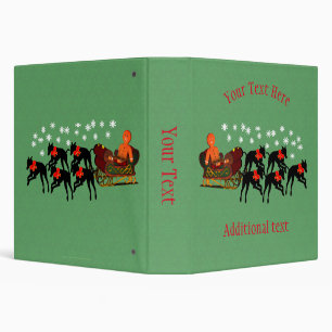 Christmas Greyhounds Sleigh Personalized  Binder