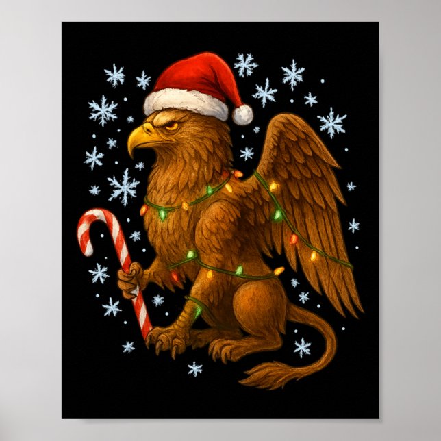 Christmas Griffin Magic Mythical Holiday Srit Long Poster (Front)