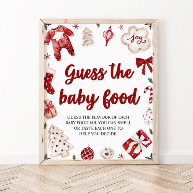 Christmas Guess the Baby Food Baby Shower Game Poster (Creator Uploaded)