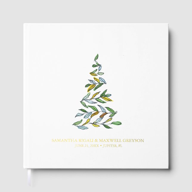 Christmas Guest Book Watercolor Tree (Front)
