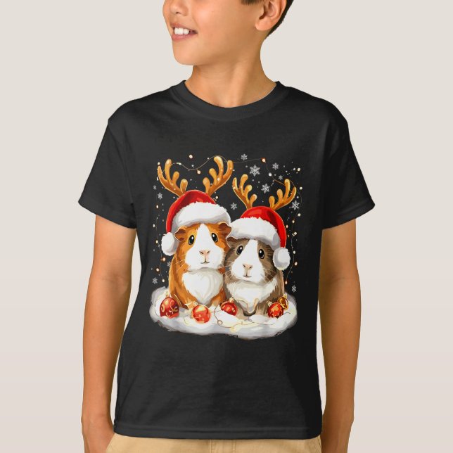 Christmas Guinea G Reindeer Xmas  T-Shirt (Front)