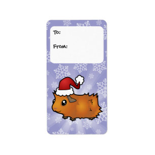 Christmas Guinea Pig Gift Tags (scruffy)