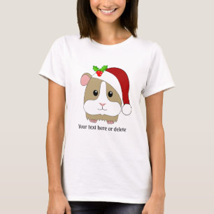 Christmas Guinea Pig In A Santa Hat Personalized T-Shirt