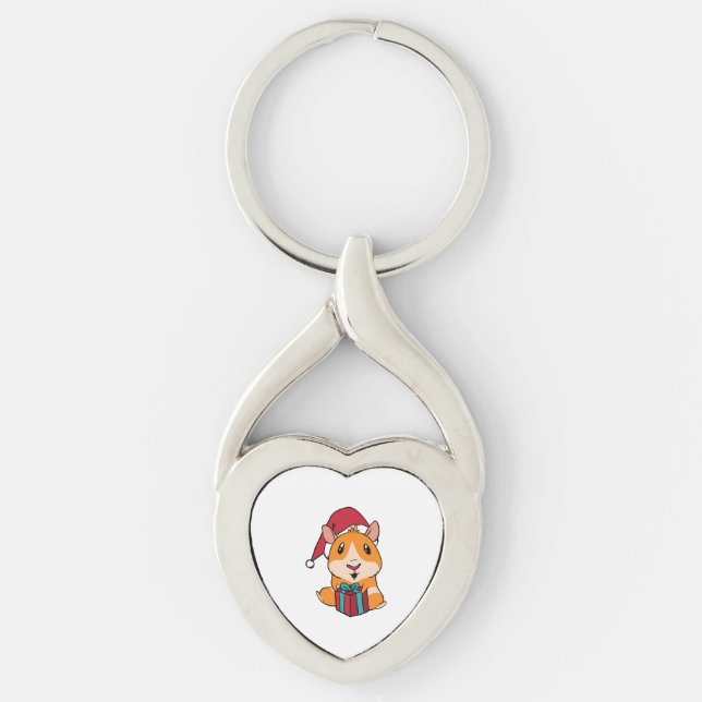 Christmas Guinea Pig Keychain (Front)