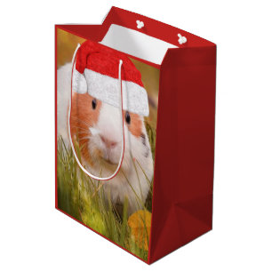 Christmas Guinea pig Medium Gift Bag