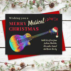 Christmas Guitar Musician Personalized Holiday Card
