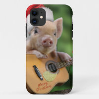Christmas guitar pig