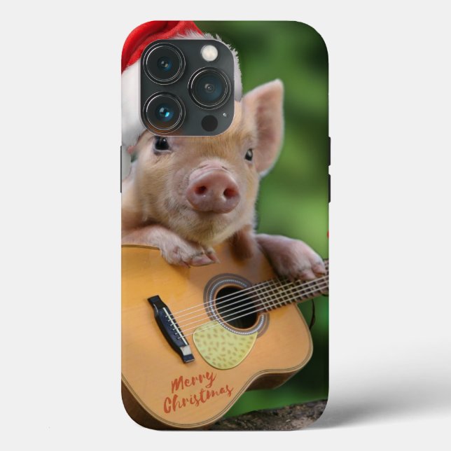 Christmas guitar pig Case-Mate iPhone case (Back)