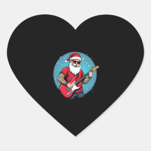 Christmas guitarist  Rockmusic Christmas (1) Heart Sticker