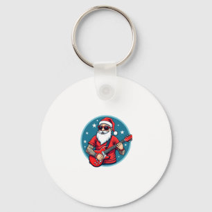 Christmas guitarist Rockmusic Christmas (1) Keychain