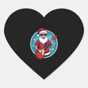 Christmas guitarist  Rockmusic Christmas (2) Heart Sticker