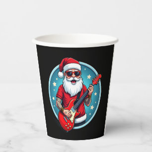 Christmas guitarist  Rockmusic Christmas (2) Paper Cups