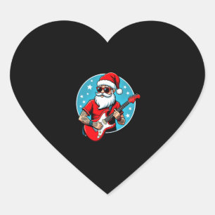 Christmas guitarist  Rockmusic Christmas (3) Heart Sticker
