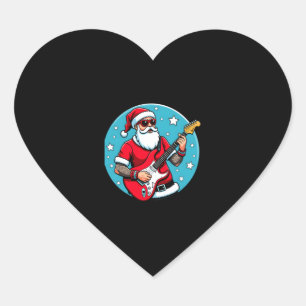 Christmas guitarist  Rockmusic Christmas (4) Heart Sticker