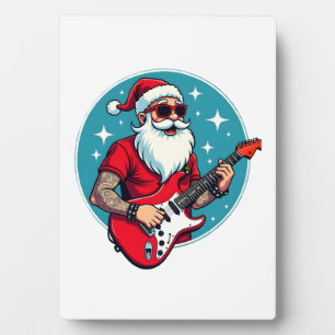 Christmas guitarist  Rockmusic Christmas Plaque