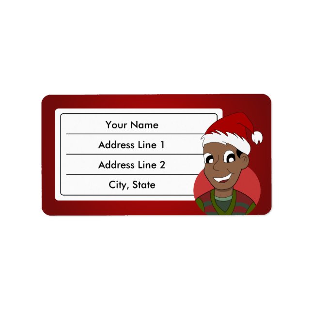 Christmas guy cartoon label (Front)