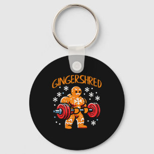 Christmas Gym Gingerbread Gingershred Xmas Workout Keychain