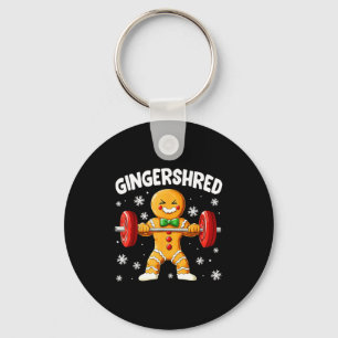 Christmas Gym Gingerbread Gingershred Xmas Workout Keychain