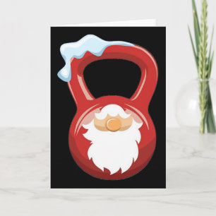 Christmas Gym Workout Gnome Kettlebell Xmas For Gy Card