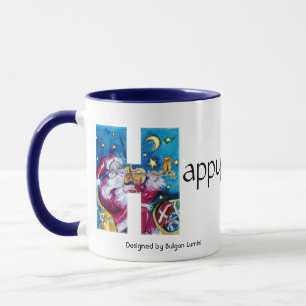 CHRISTMAS H LETTER / HAPPY HOLIDAYS MONOGRAM MUG