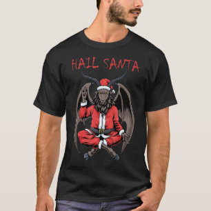 Christmas Hail Santa Satanism Goat Baphomet Atheis T-Shirt