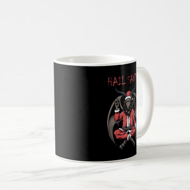 Christmas Hail Santa Satanism Goat Baphomet Coffee Mug (Front Right)
