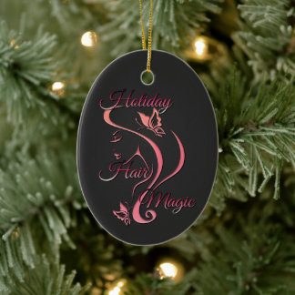 Christmas Hair Stylist - Holiday Hair Magic Ceramic Ornament