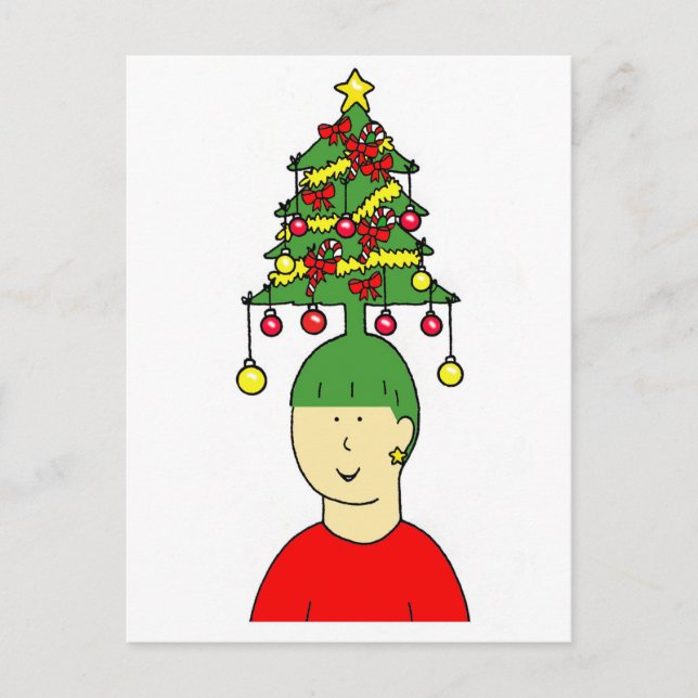 Christmas Hairstyle Cartoon Humour Holiday Postcard (Front)
