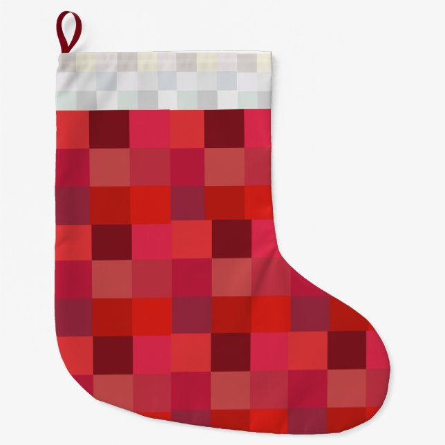 Christmas HALF (Pixels) Large Christmas Stocking (Front)
