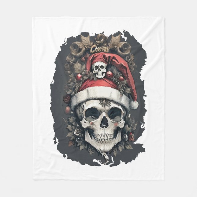 Christmas Halloween Fleece Blanket (Front)