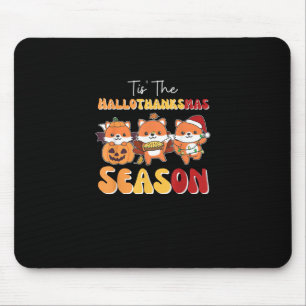 Christmas Halloween Tis The Hallothanksmas Season Mouse Pad