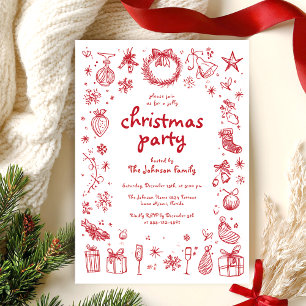 Christmas Hand Drawn Party Invitation