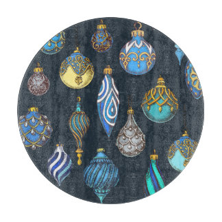 Christmas Hand Drawn, Vintage Decorations. Cutting Board