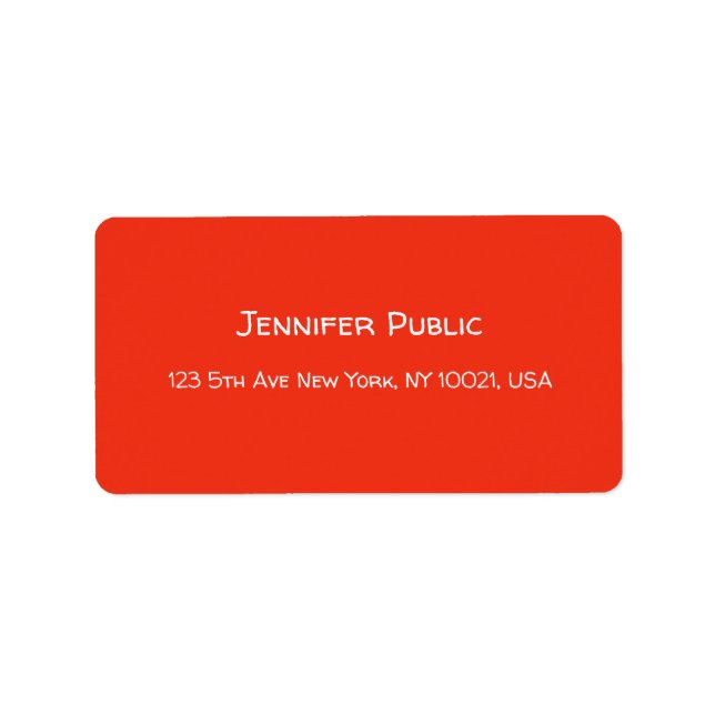 Christmas Hand Script Red White Template Address Label (Front)