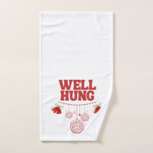 Christmas Hand Towel - Well Hung Red