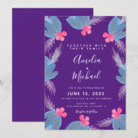Christmas Hand Watercolor Berry Purple Wedding