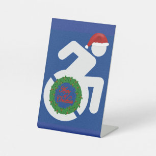 Christmas Handicapped Pedestal Sign
