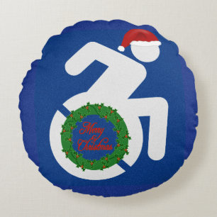 Christmas Handicapped Round Pillow