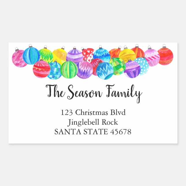 Christmas handpainted watercolor address label (Front)