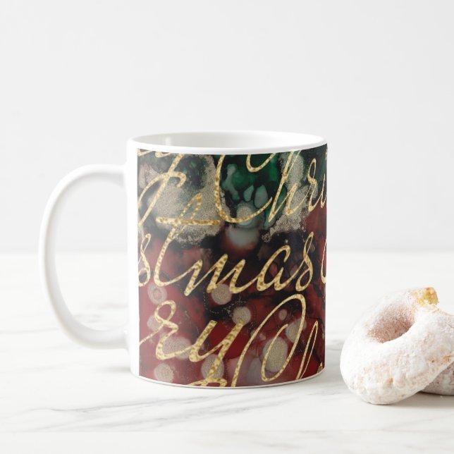 Christmas Handprinted Inks 11 oz. Coffee Mug (With Donut)