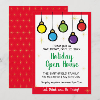 Christmas Hanging Ornament Open House Invitation