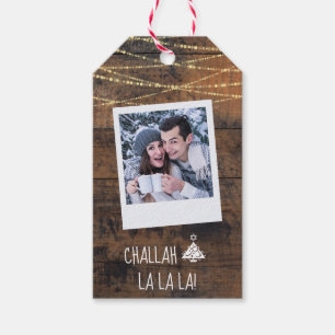 Christmas + Hanukkah Chrismukkah 2-Sided Photo Gift Tags