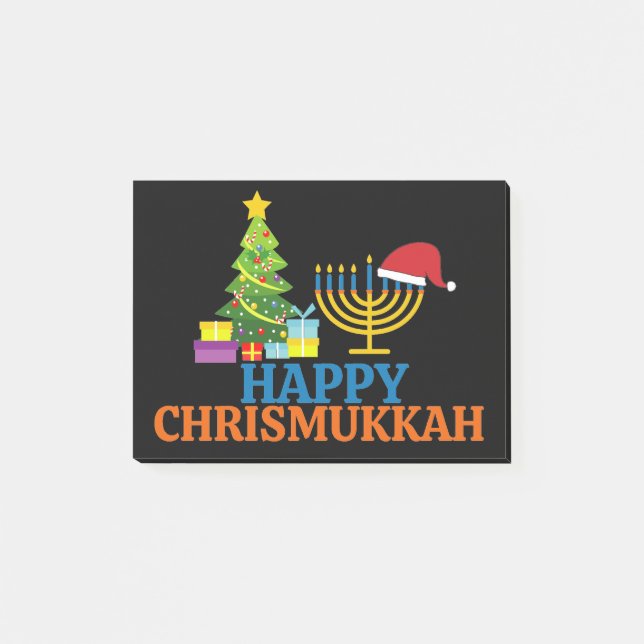 Christmas-Hanukkah Happy Chrismukkah Post-it Notes (Front)
